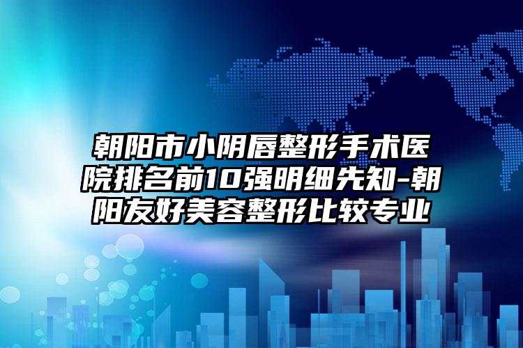 朝阳市小阴唇整形手术医院排名前10强明细先知-朝阳友好美容整形比较专业